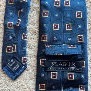 Jos A Bank 100% Silk Tie Blue Executive Collection